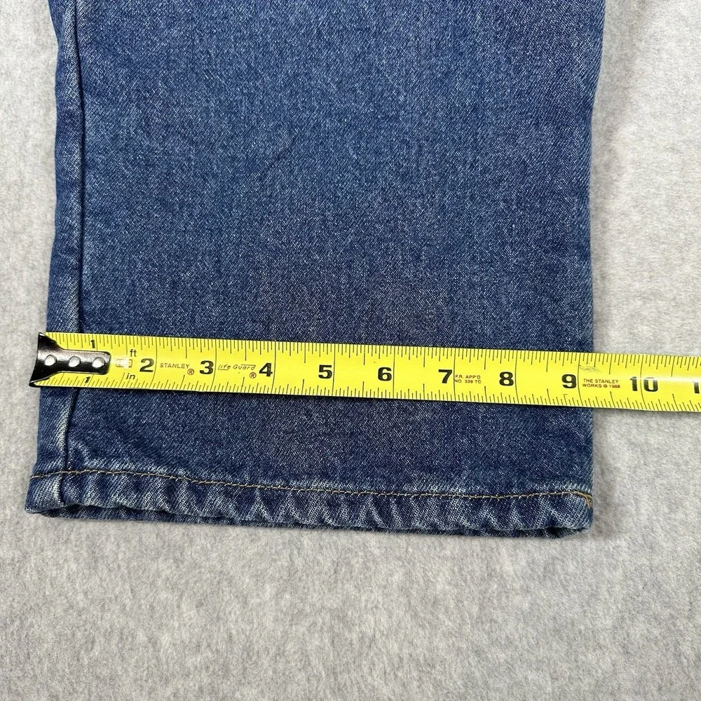 LL Bean Men's Flannel Lined Vintage 90s Jeans 36x30 Elastic Waist Workwear Warm